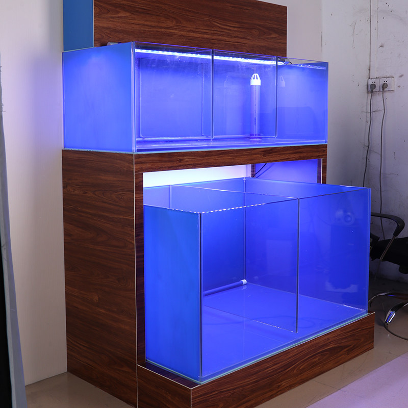 渔池海鲜酒楼大排档玻璃缸定制多层鱼缸超市缸虾桌面缸