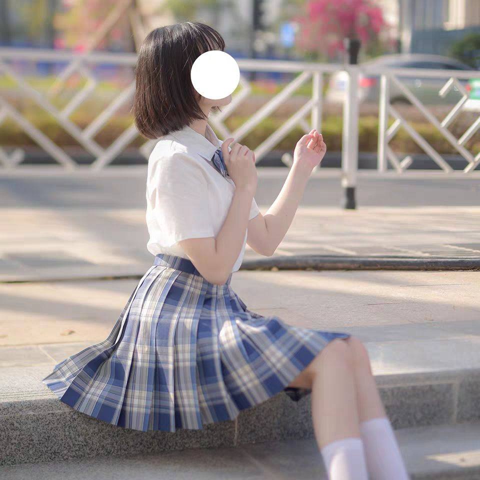 jk制服中牌咩啊套装夏季格裙日系裙学生校服