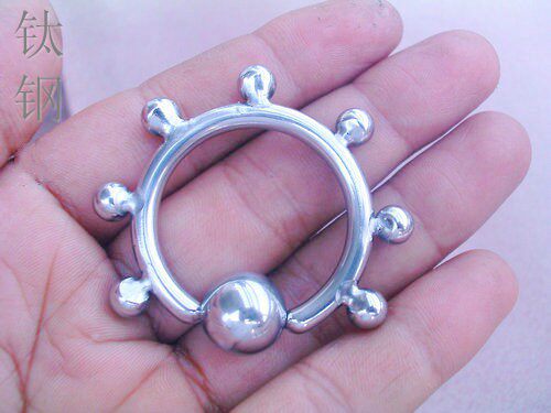 钛钢入珠效果pa冠状沟卡环男用个性入珠环其它首饰