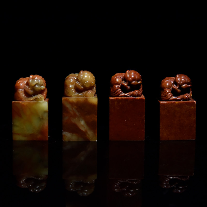 【西泠印社】孤山印石睡狸雕钮篆刻印章石材方章文房四宝送礼盒装