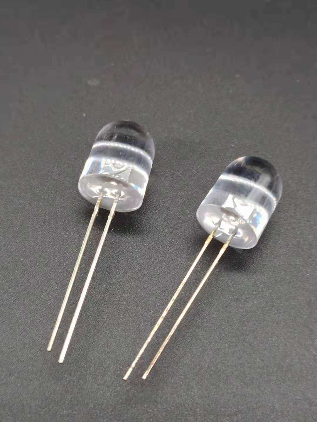 10mmf10圆头无边高亮白光发光二极管白色led灯珠二极管