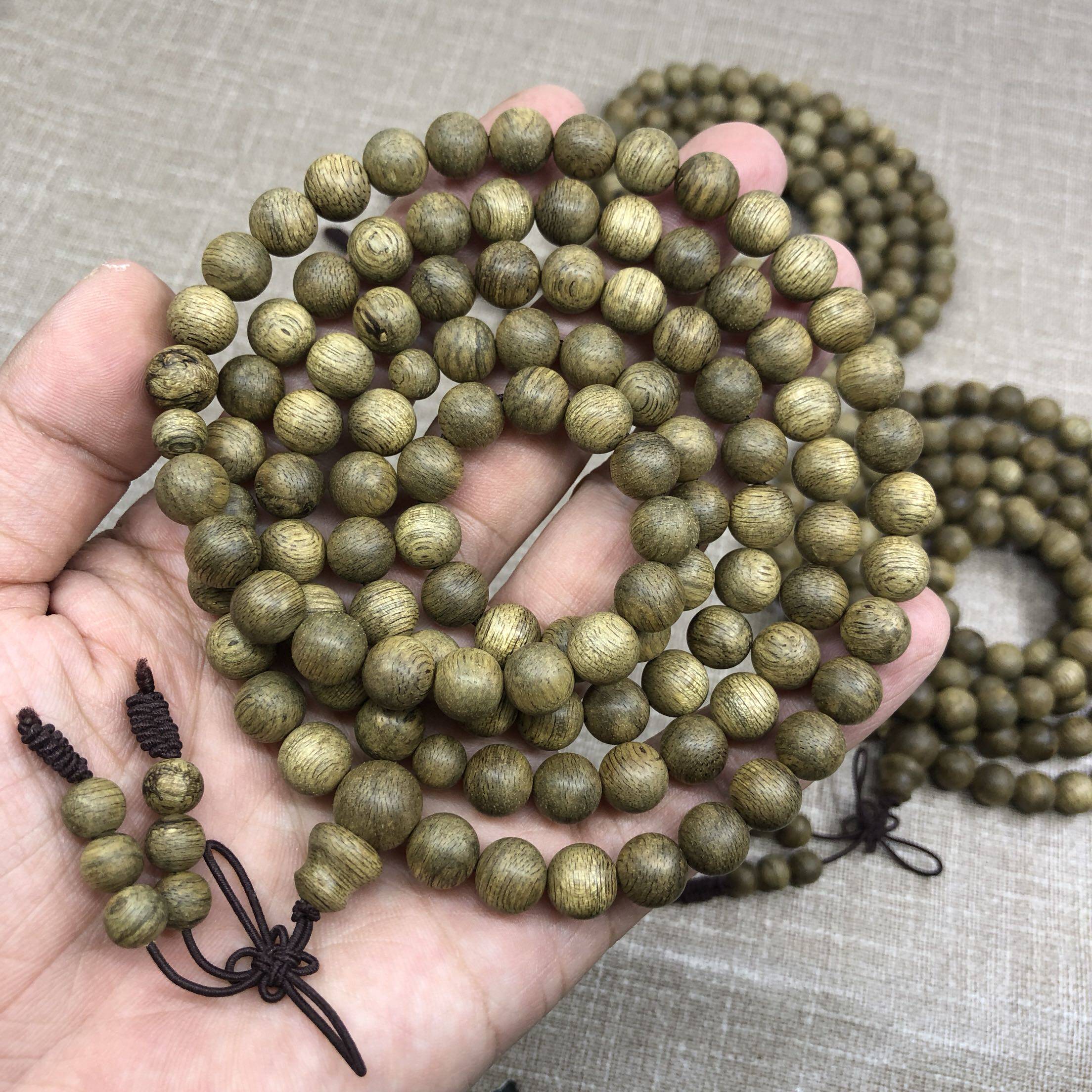 沉香文莱软丝8mm108常安香艺收藏老料手串保真佛珠