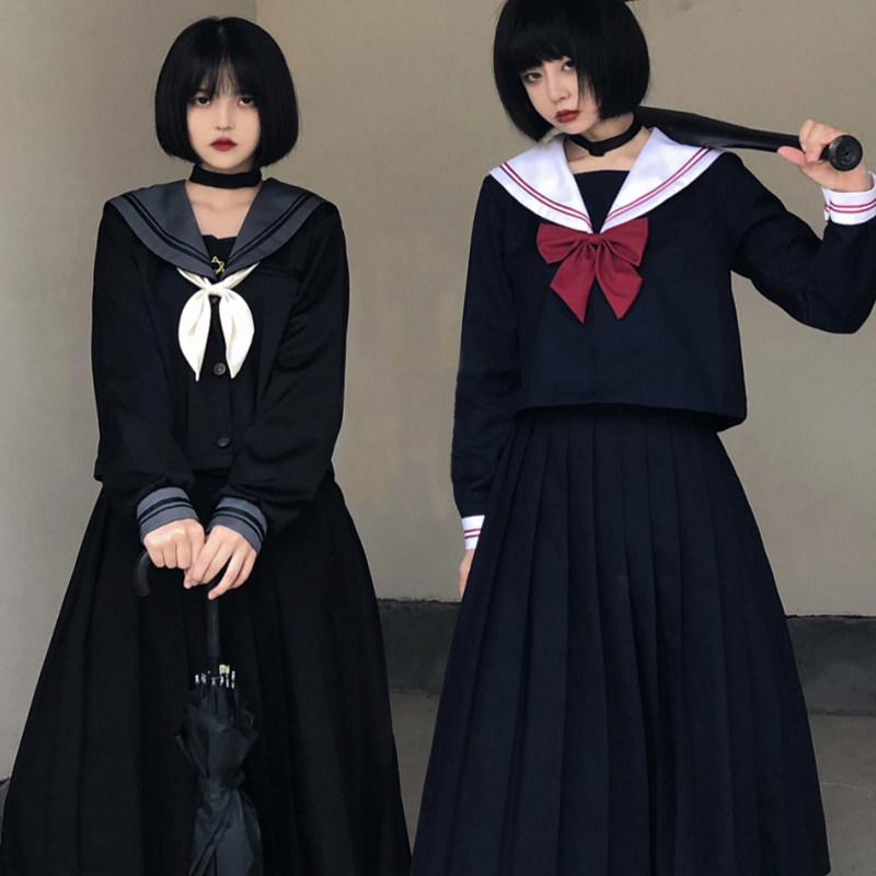 jk制服正版暗黑六芒星黑色水手不良少女秋冬学生校服