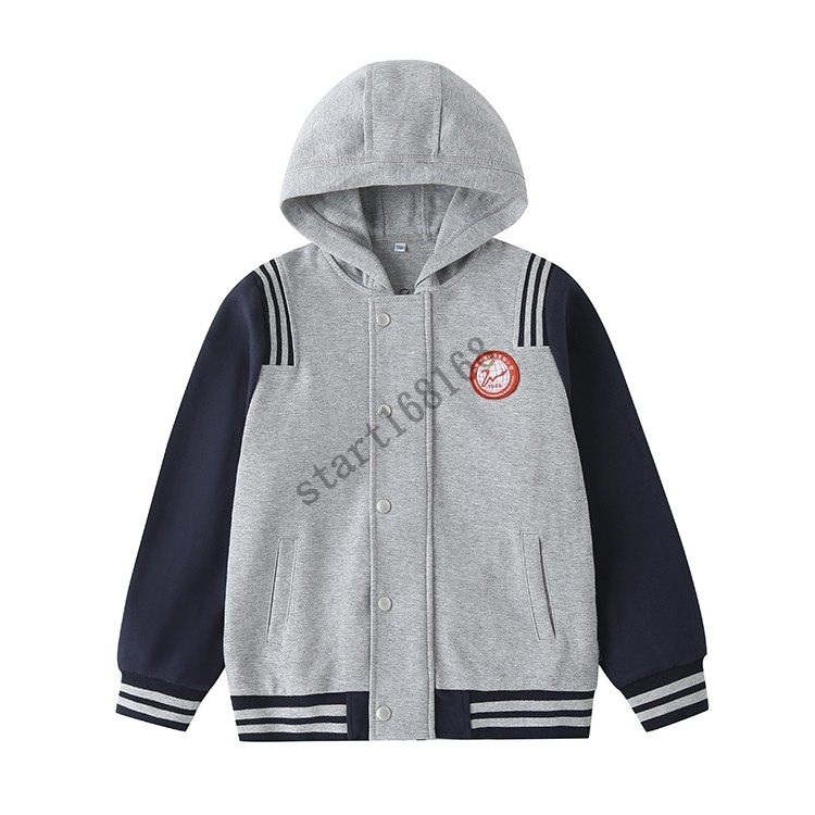 春秋秋季小学生校服园套装英伦风金属藏青灰色连帽校服