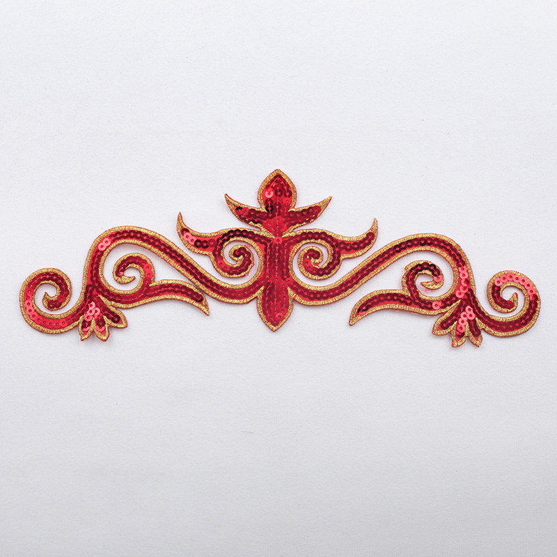 祥云布贴烫演出民族戏曲云纹连理电脑亮片贴花布贴