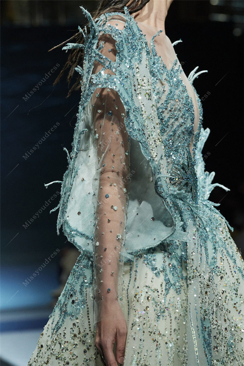 ziadnakad高端新款海洋系列奢华重工舞台演出出走礼服