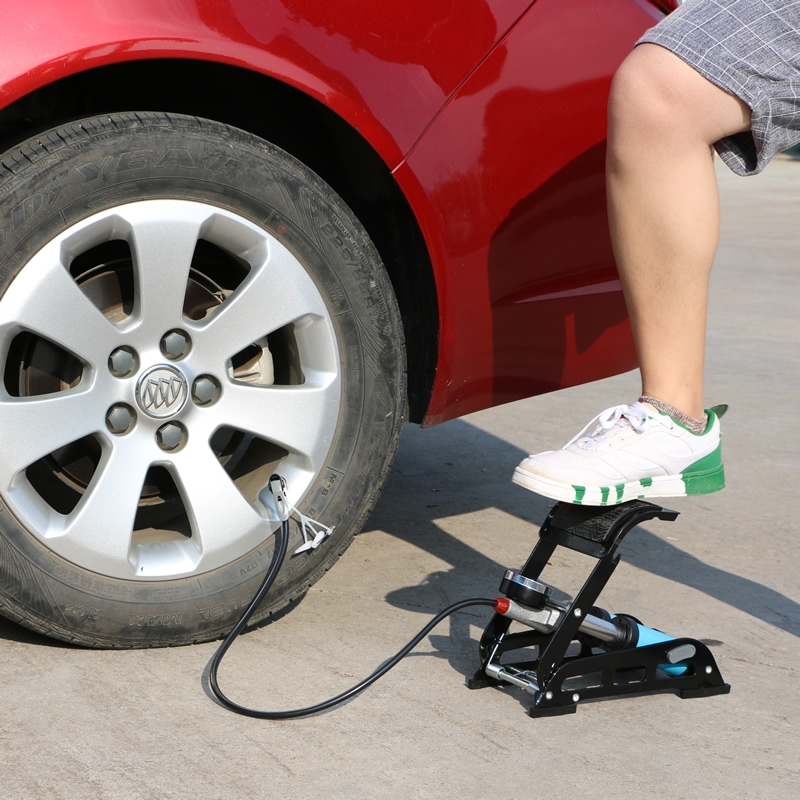 欧耐多功能打气筒轮胎压脚汽车高压脚气泵打气双筒打气筒