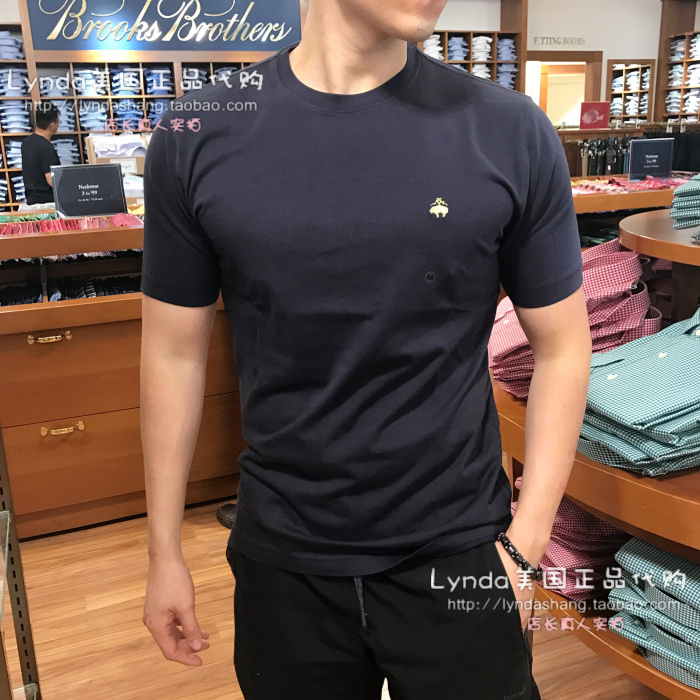 Lynda美国 brooks brothers/布克兄弟男士短袖T恤