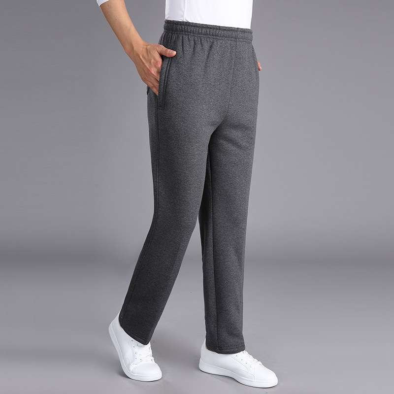 加绒加厚运动裤男长裤羊羔绒中老年人爸爸裤子宽松大码松紧休闲裤