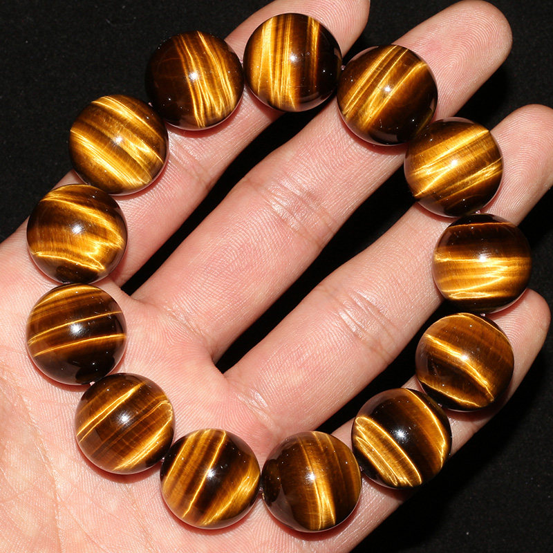 7a级南非天然黄虎眼石手链虎睛石鹰眼石木变石男女手串招财旺事业