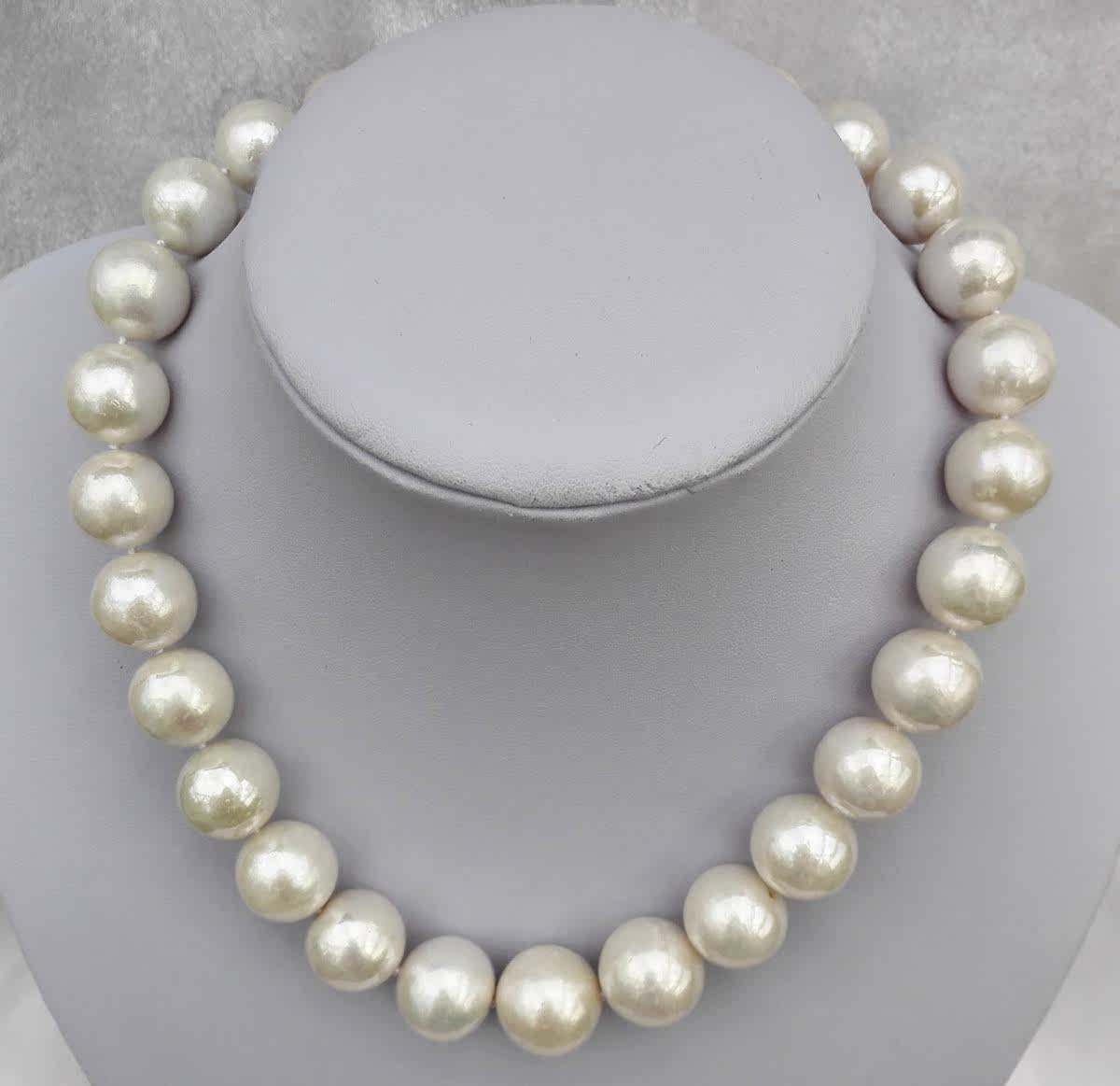 巨大正圆珍珠1315mm强光天然项链