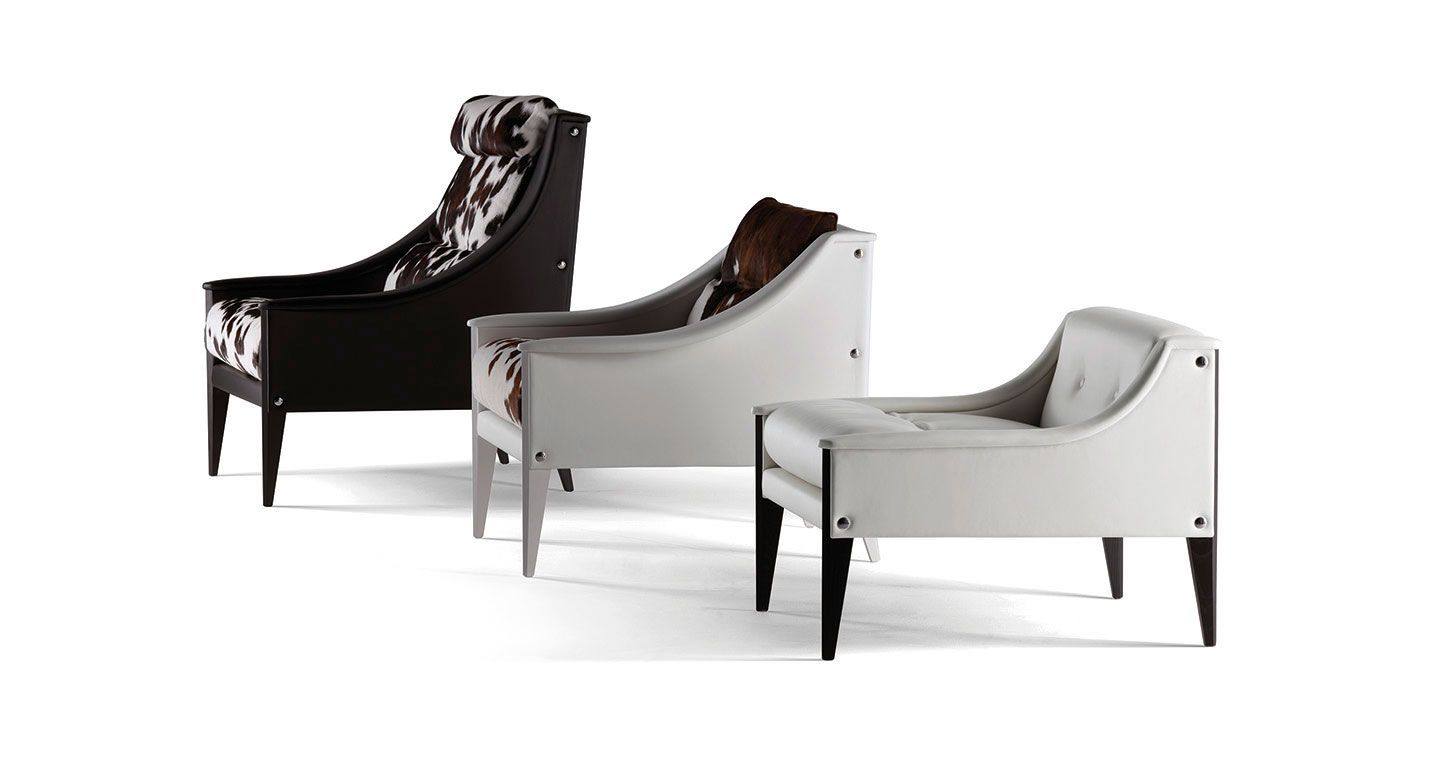 沙发poltronafrau真皮马毛休闲椅小型意大利家具平行沙发椅