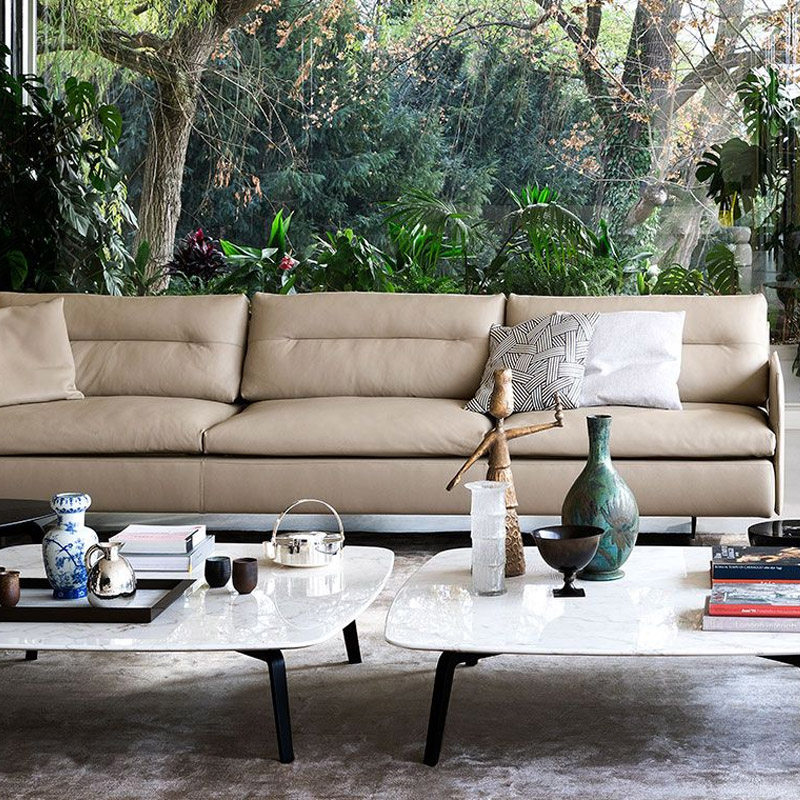 poltronafrau沙发现代简约皮革带储物盒意大利进口家具正版皮艺沙发