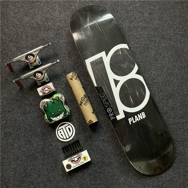 美国进口planb组装黑色滑板高级双翘independent双空滑板