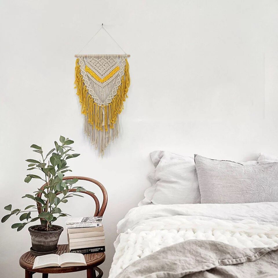 ins北欧创意家居装饰新款波西米亚挂毯纯棉手工编织挂毯