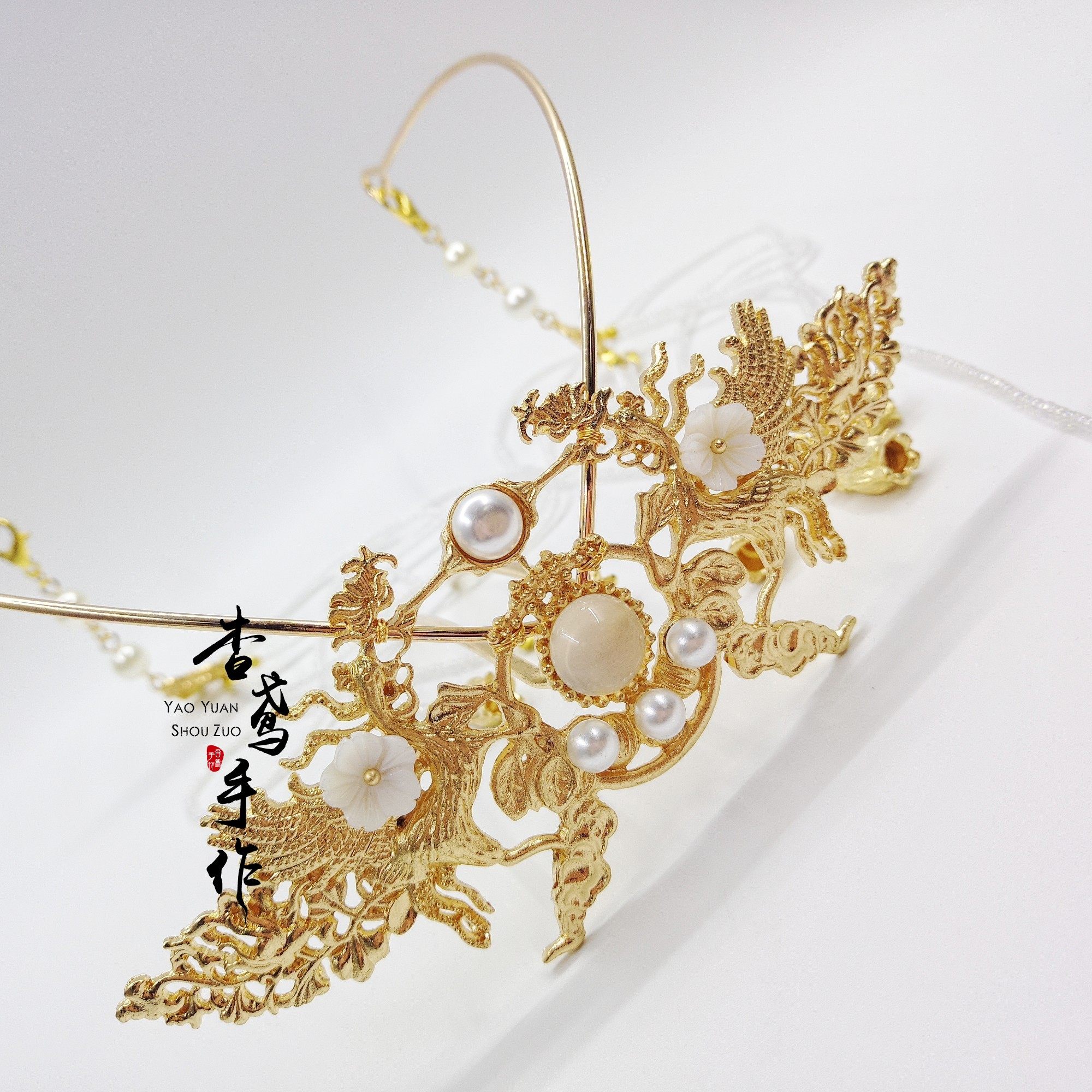 杳鸢手古风风发冠发发簪古典气质头冠汉服发饰发饰