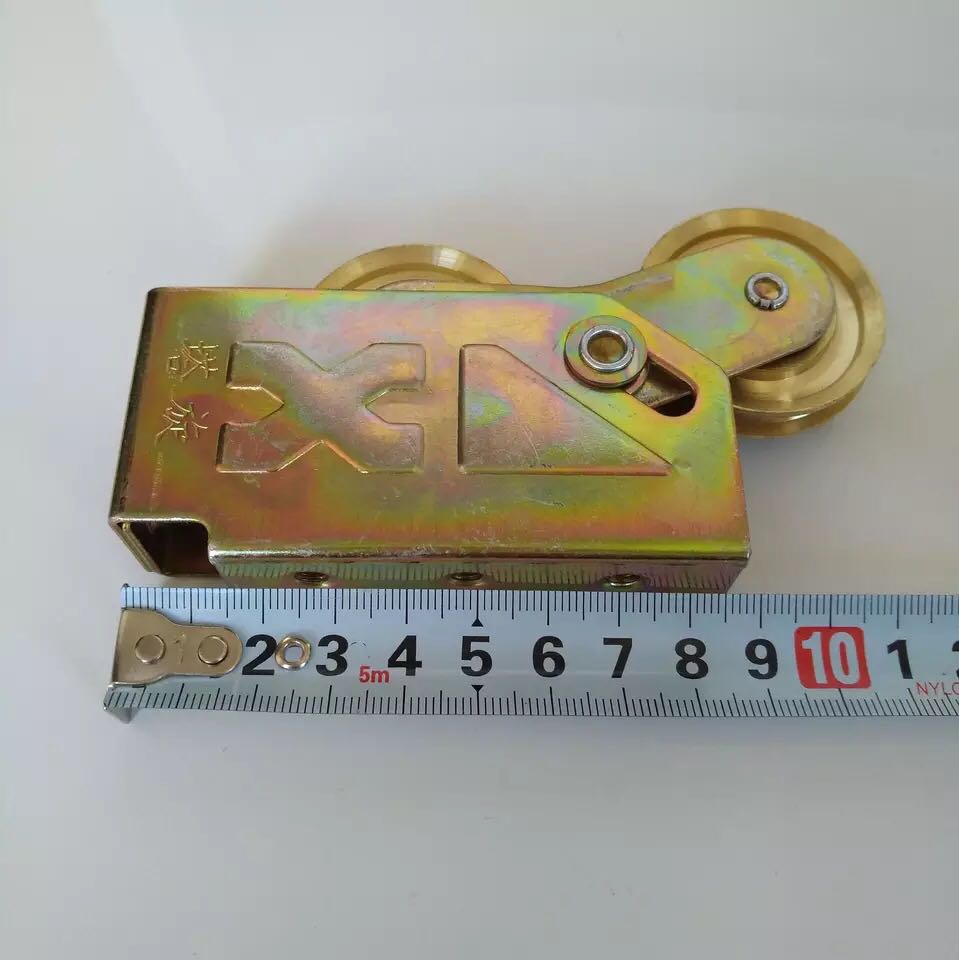 门窗滑轮门轮铝合金推拉铜轮老式90型双铜轴承轮平移门窗双轮滚轮