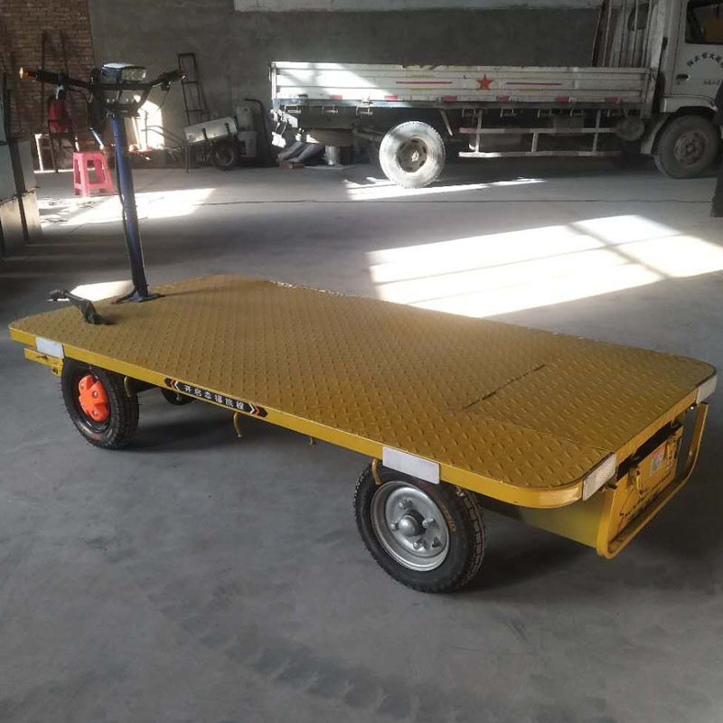 电动倒骑平板车搬运手推四轮运输车商场超市车间多用途工具车