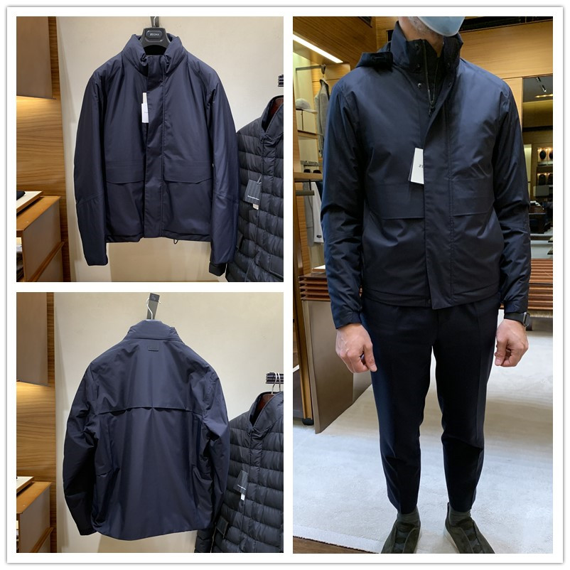 专柜正品ZEGNA杰尼亚男士新款带帽防风防水时尚舒适夹克外套