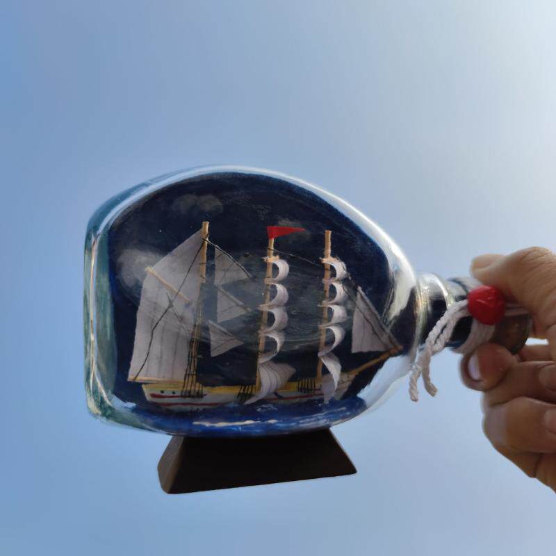 瓶子玻璃帆船瓶中漂流一帆风顺工艺家居装饰商务礼品摆件幸运星