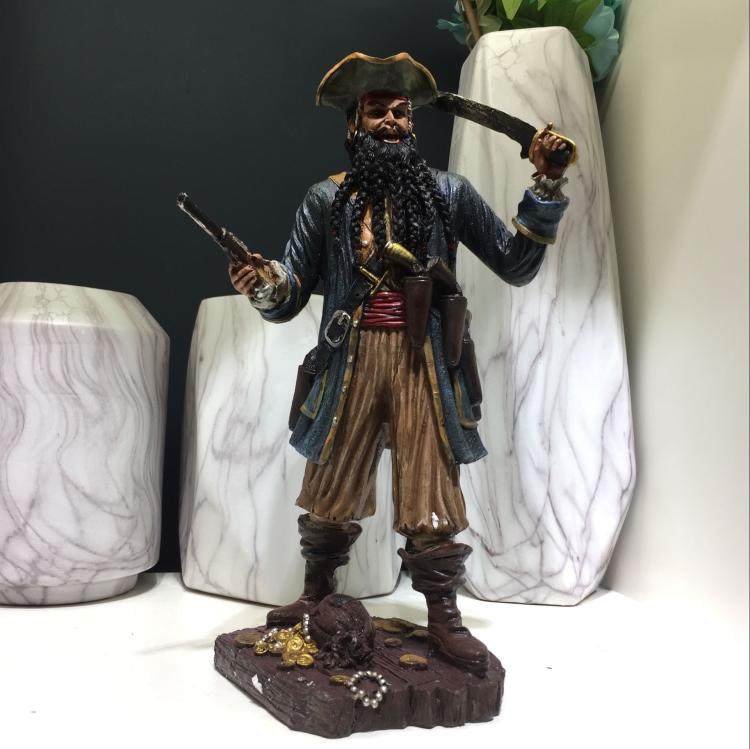 地中海家居装饰摆件树脂加勒比海盗人物橱窗摆设船长水手摆件