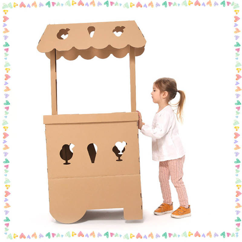 益智玩具区域制作手工制手工儿童过家家超市纸箱园区其他手工制作