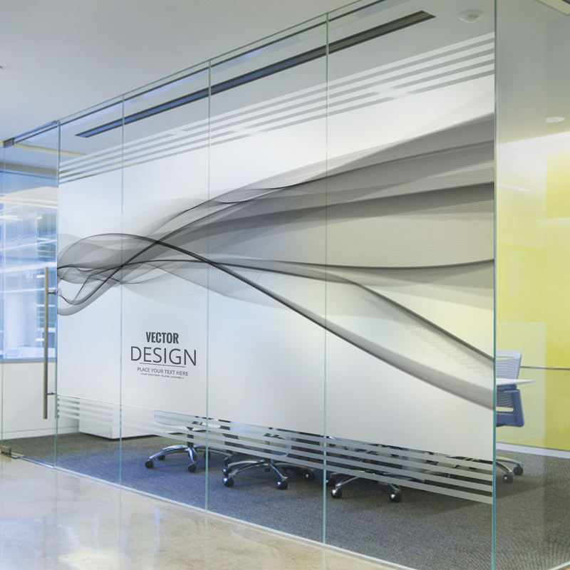 励志磨砂玻璃贴纸装饰公司办公室遮光定制企业文化墙贴玻璃膜