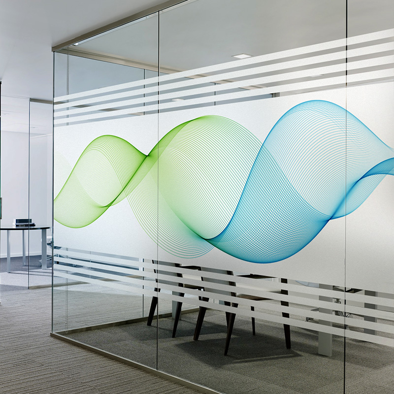 磨砂办公室玻璃贴纸公司logo隔断窥视创意线条瓷砖