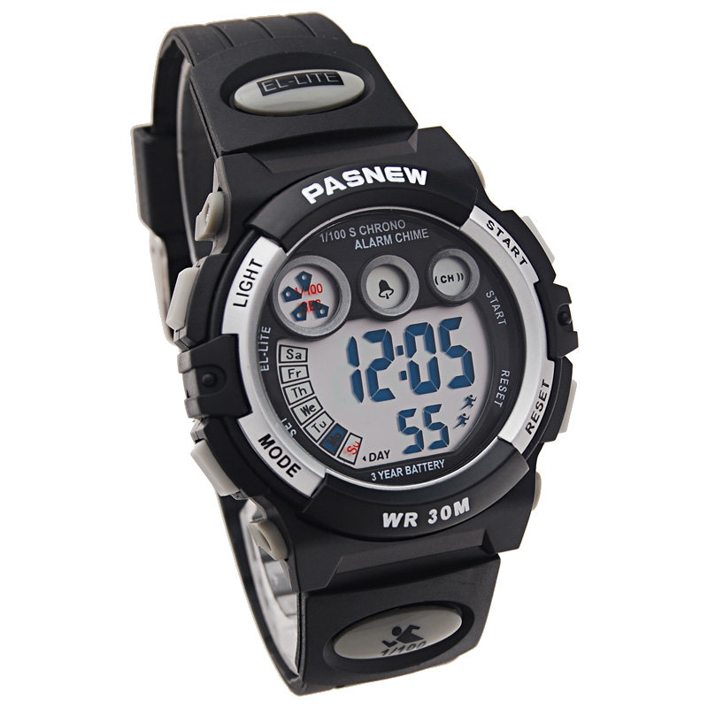 防水百圣牛pasnew手表学生电子表多功能儿童户外户外运动国产腕表