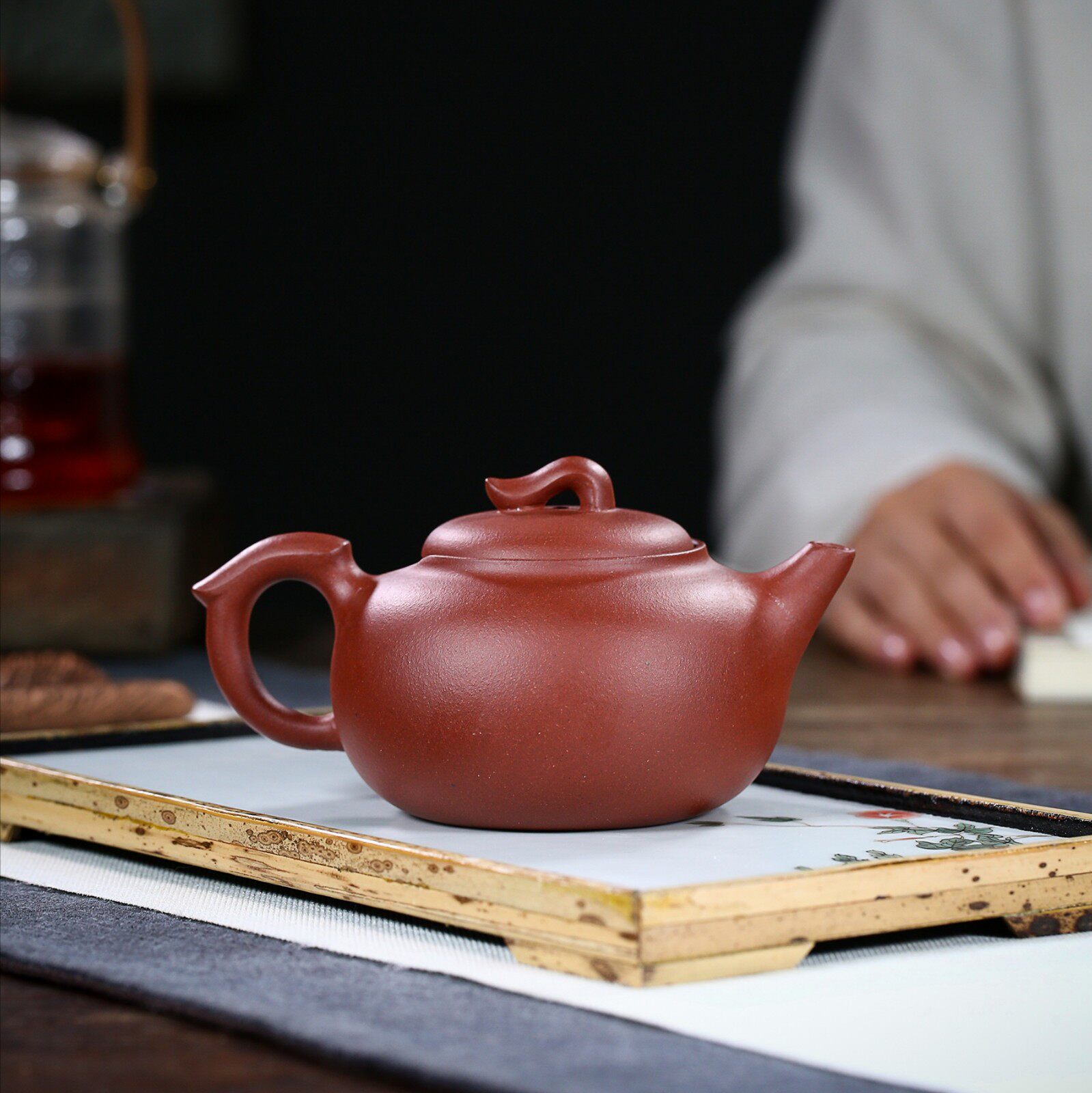 宜兴铺砂紫砂壶纯全手工泡茶壶家用茶具原矿清水泥将军壶约300ml