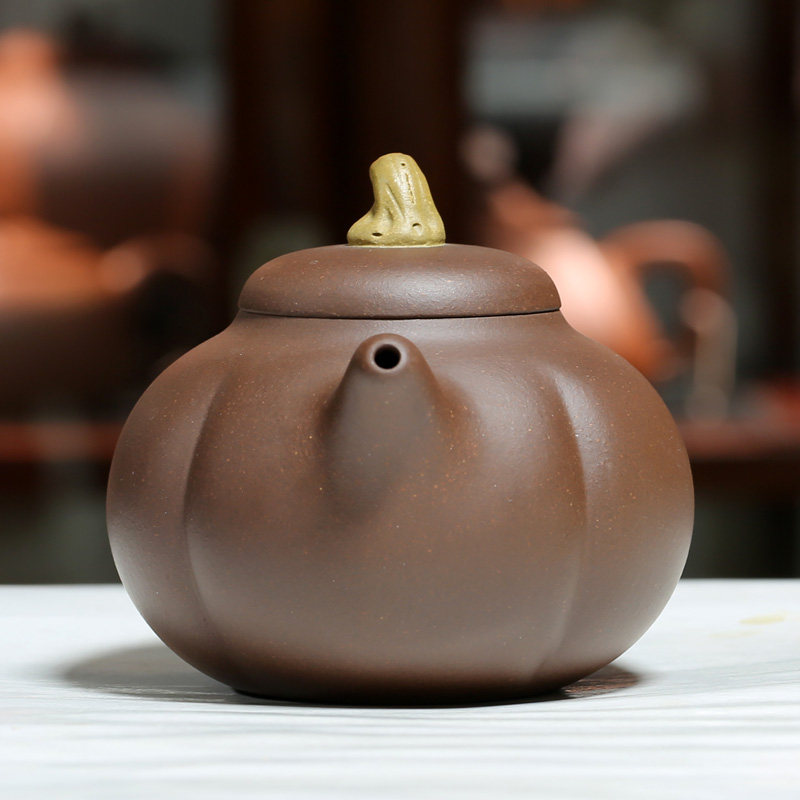 手工正品宜兴紫砂壶程琦金瓜壶300cc原矿紫泥紫砂茶壶