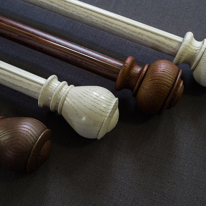 北欧窗帘杆双杆卧室铝合金窗帘杆配件支架罗马杆单杆拉杆顶装侧装