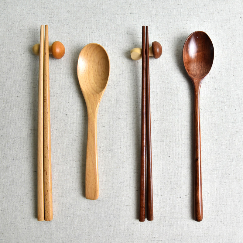 筷子收纳便携餐具布袋旅行原木勺子套装日式便携