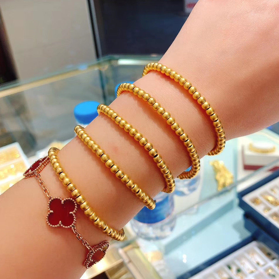 黄金转运手链女款精致古法修行念珠金珠佛珠手饰