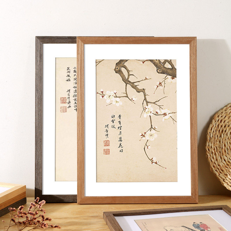 画框国画相框装裱内衬50cm圆形方形开孔卡纸相框