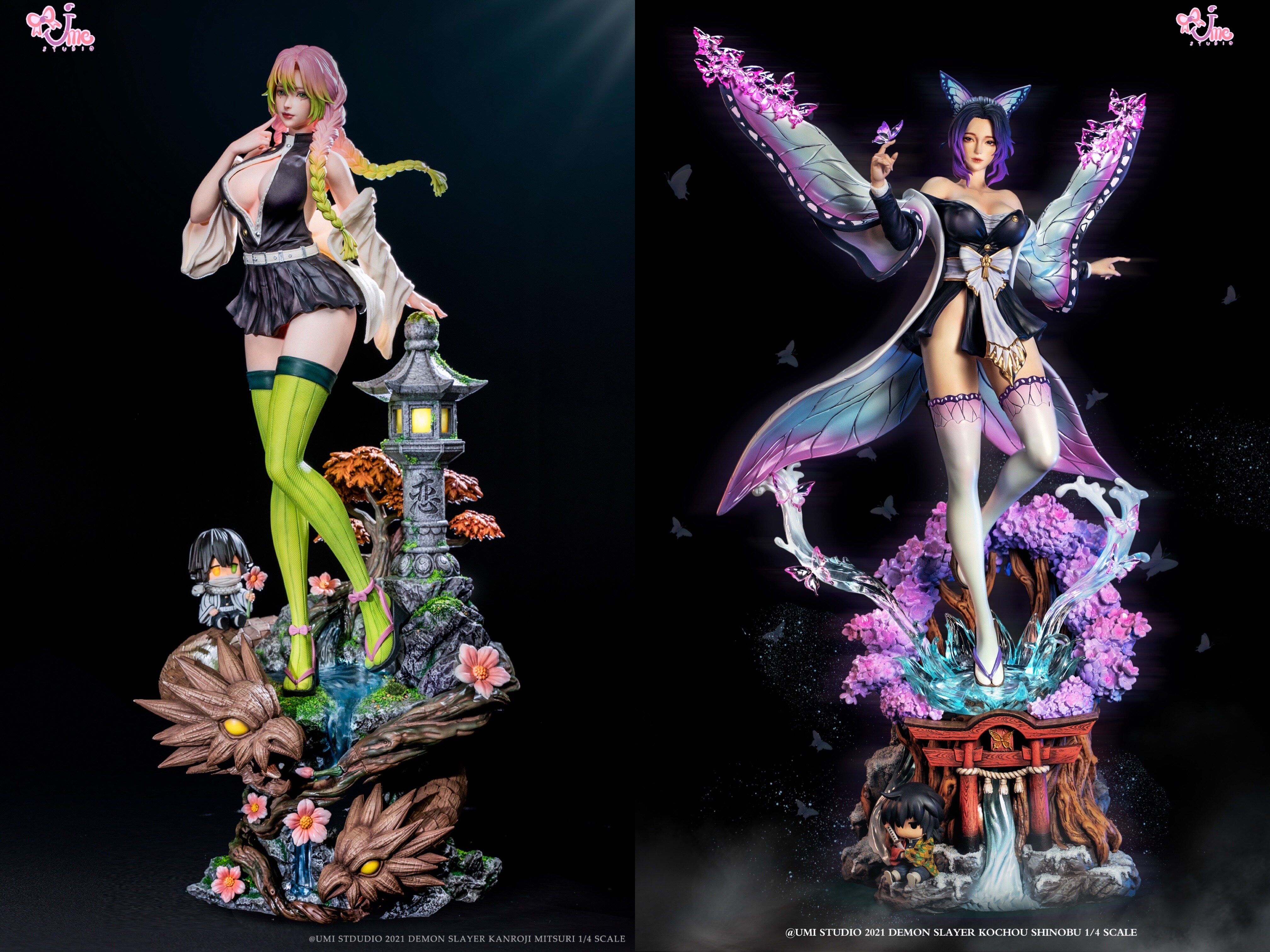 yygk鬼灭之刃ume-恋柱甘露寺蜜璃手办雕像gk手办