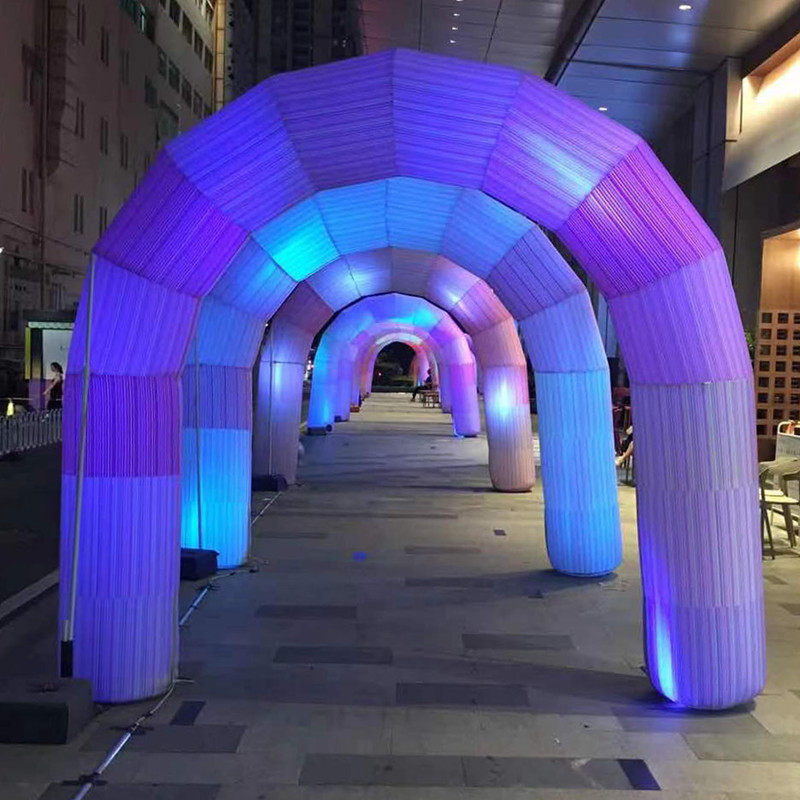充气加厚发光拱门led七彩变色彩虹网红打卡拱门