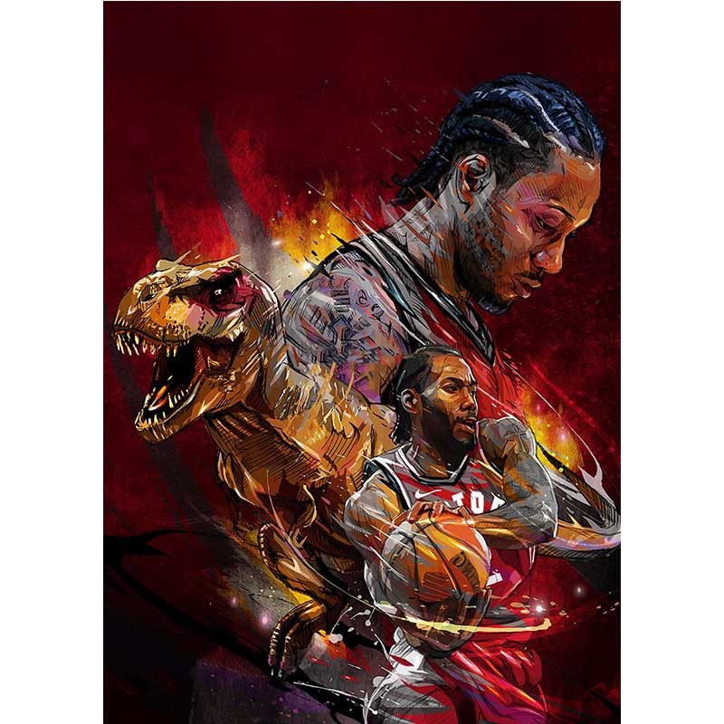 nba猛龙队莱昂纳德海报伦纳德篮球自粘写真贴纸宿舍房间墙贴定制