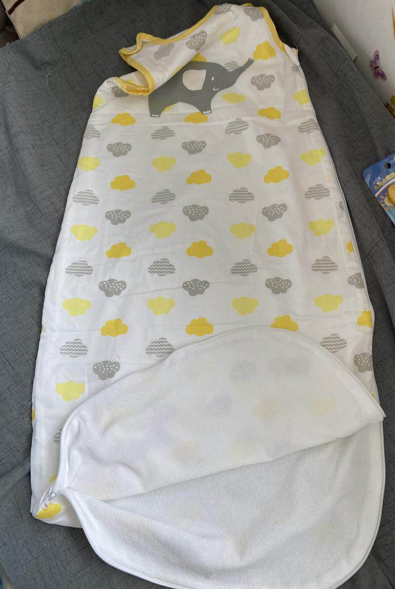 外贸原单春秋纯棉棉宝宝双层棉布不夹睡袋可露睡袋