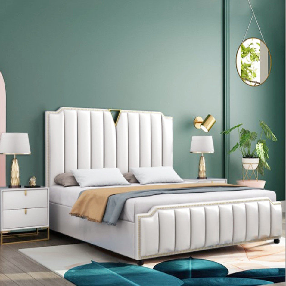 床头美式床头板实木背板布艺皮艺酒店宾馆榻榻米床屏床架