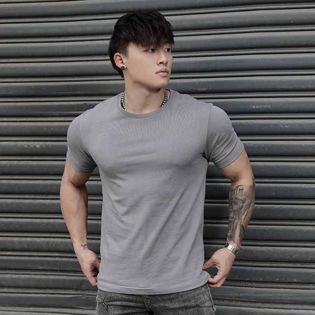 BLUESFLY new sports T-shirt men's summer self-cultivation outdoor breathable leisure tights fitness clothing basic short sleeves BLUESFLY new sports T-shirt men's summer self-cultivation outdoor breathable leisure tights fitness clothing basic short sleeves