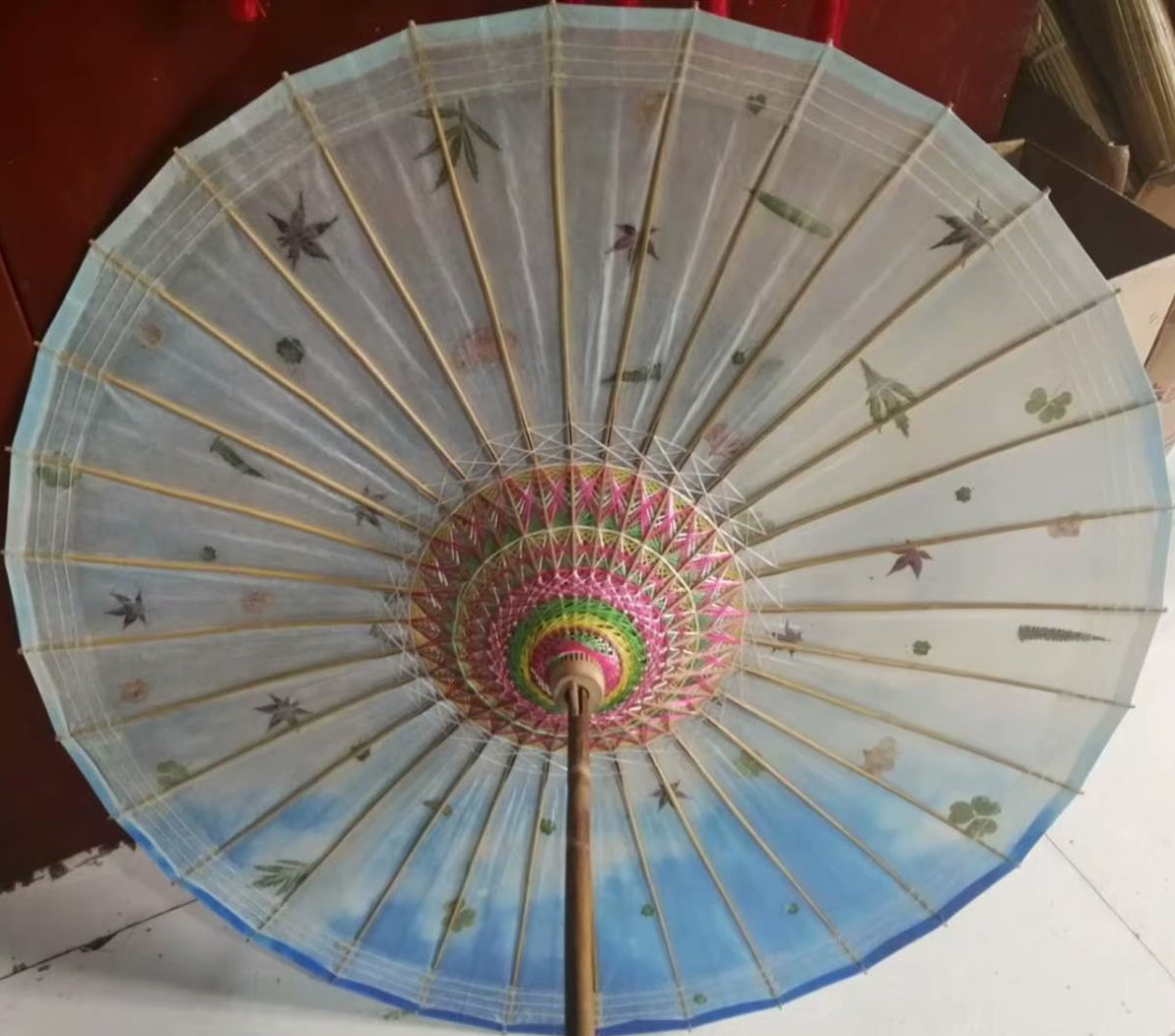 非遗手工植物标本油纸纸伞防雨防晒古装道具工艺伞