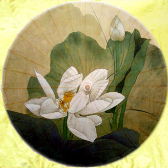 油纸纸伞工笔荷花传统吊顶装饰油伞影视古装工艺伞