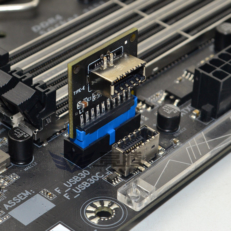 包邮主板usb3.0前置19pintype-e转接头20针转19针扩展连接线