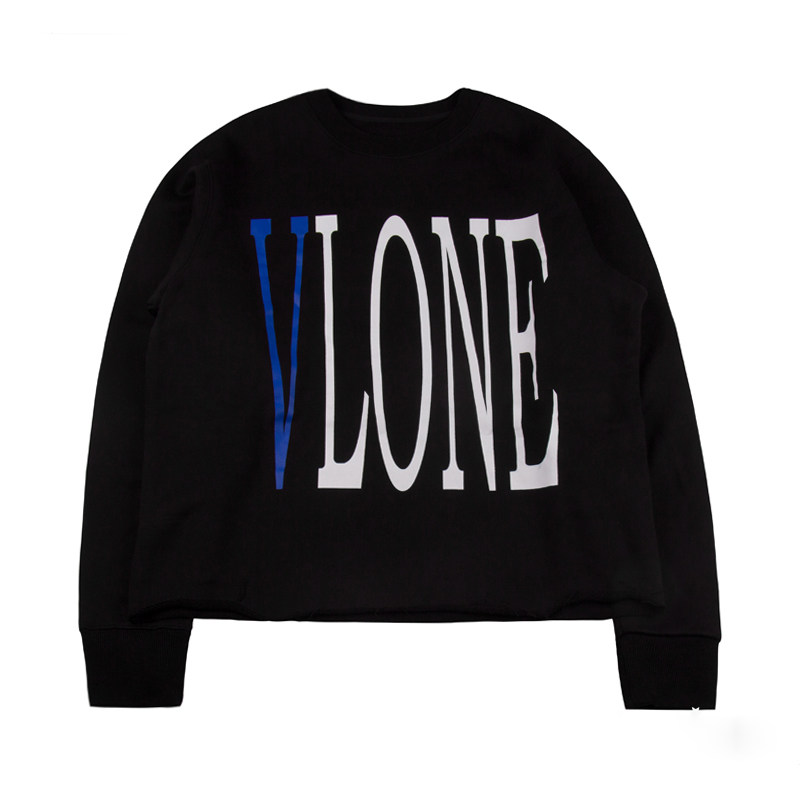 现货vlone经典蓝黑friends套头圆领橙色无帽卫衣运动卫衣