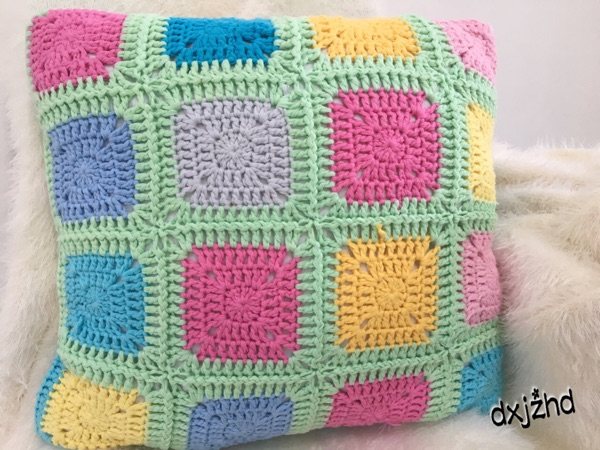 潮汕手工钩花抱枕diy艺术品钩针编织礼物包邮创意抱枕