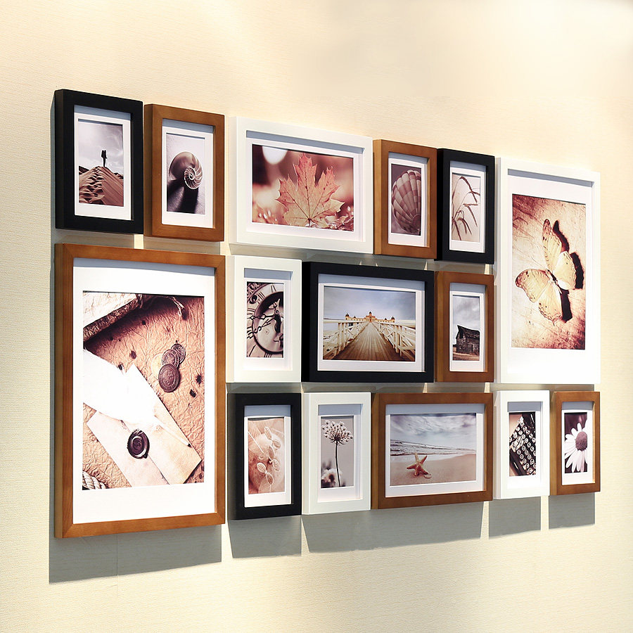 相片实木照片墙相框墙客厅挂墙墙面欧式创意照片墙