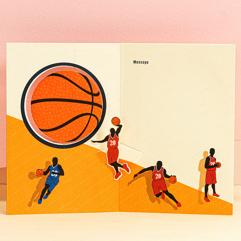 贺卡生日卡片立体篮球足球高端祝福祝福卡ins贺卡