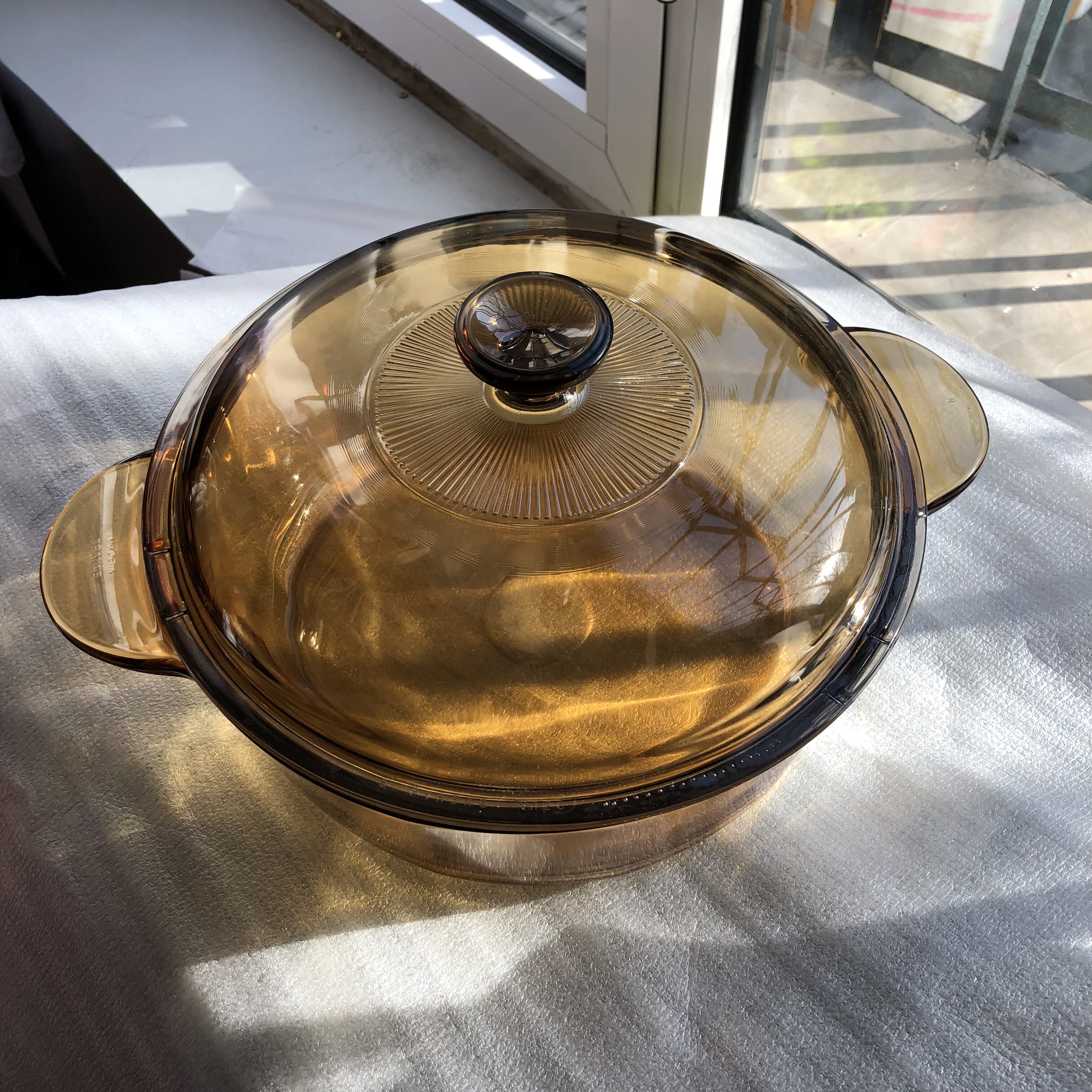 美国康宁vs32325l玻璃晶彩透明锅升煮锅琥珀炖锅