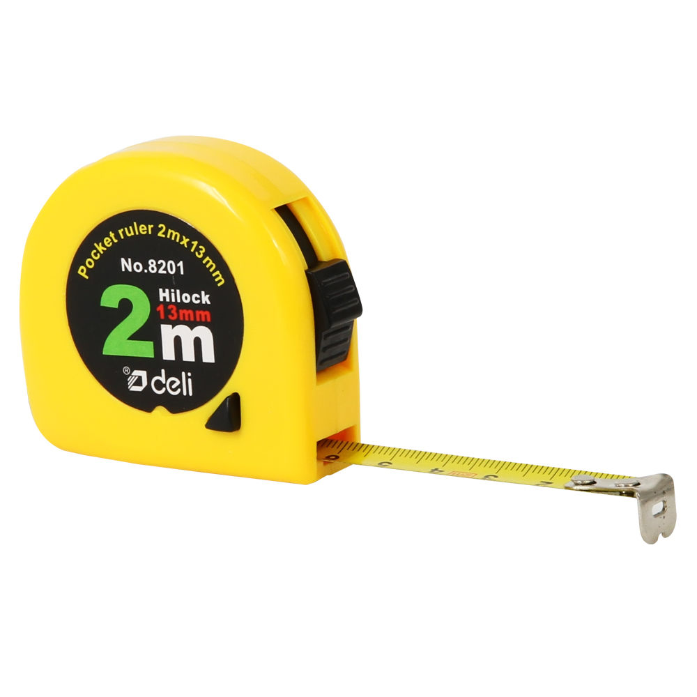 得力deli82012m卷尺2米黄色特惠各类尺